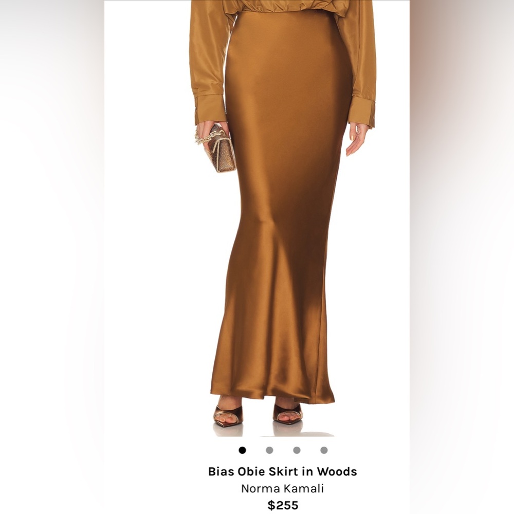 NWT Norma Kamali Bias Obie Skirt Size S Woods Color